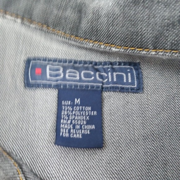 Baccini Jacket Womens Medium Blue Distressed Studded Destroyed Denim Motorcycle - Picture 12 of 12